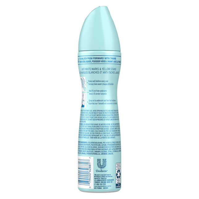Degree Dry Spray Antiperspirant Black+White antibacterial odour protection, 107g