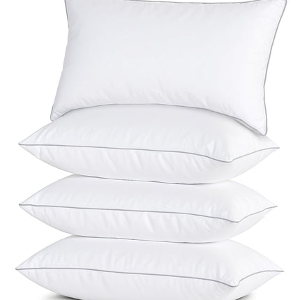 Casa Platino Bed Pillows Standard Size 4 Pack (20x26) - Down Alternative Sleeping Pillows, Hotel Quality, Hypoallergenic & Supportive for Side & Back Sleepers