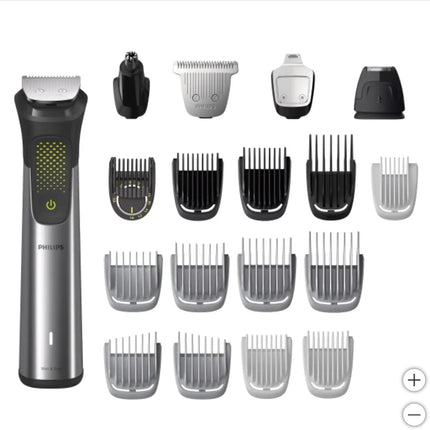 Philips Series 9000 All-In-One Trimmer - 22 piece Men's Grooming Kit for beard, body, face, nose, ear hair trimmer w/premium travel bag, MG9560/28