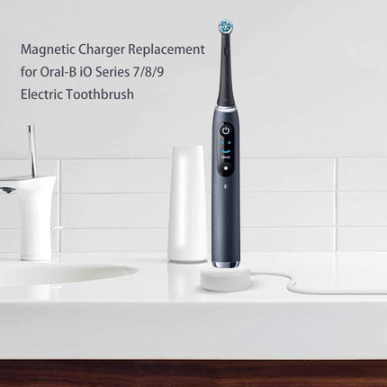 Genuine Philips  Magnetic Charger for Oral-B iO Series 7/8/9 Electric Toothbrush,Replacement Charging Base Compatible with Braun Oral-B iO Electric Toothbrush,Travel Charger Base Model 3768 (2-hole power plug)