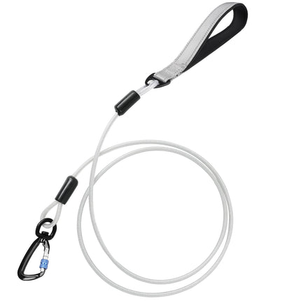 Libbipaw 6ft Metal Chew Proof Leash for Medium and Large Dogs with Reflective Comfortable Padded Handle, Silver