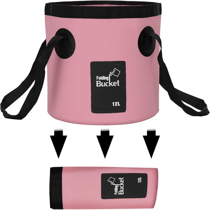 Multifunctional Portable Collapsible 12L Water Storage Container, PINK