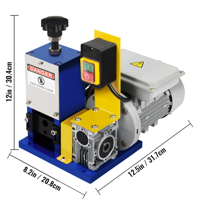 Happybuy Automatic Electric Wire Stripping Machine 0.05"-0.98",Portable Dark Blue Wire Stripper, Wire Stripping Machine Tool for Scrap Copper Recycling (Dark Blue)