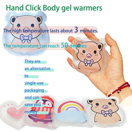 Reusable Heat Packs, Cartoon Warm Hands Treasure, Hand Warmers, Reusable Hand Warmers, Heating Packs, Hot Compress, Hand Click on Body Gel Heater (Heart)