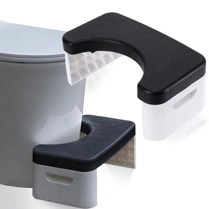 Portable Non-Slip Plastic Toilet / Squat Stool for All Ages, Foot Assistance, Black