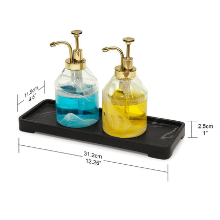 Suanti Bathroom Sink Vanity Tray (Black, Small)