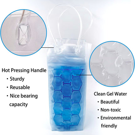 COLDCHILL 2-PIECE Ice Wine Bag Chiller, (Purple Wine Bag)