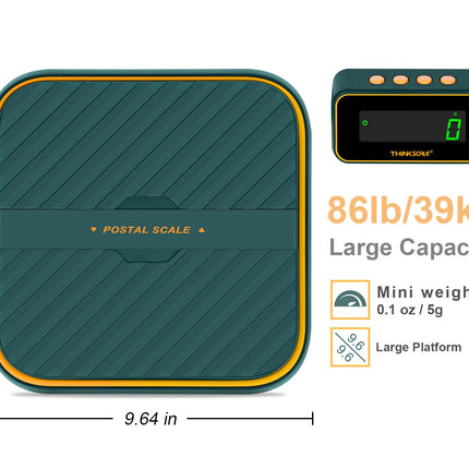 THINKSCALE 86lb Capacity Shipping Scale, 0.1oz Precision, Tare, Hold & Foldable  Small Business & Parcels | Battery & Type-C Charging