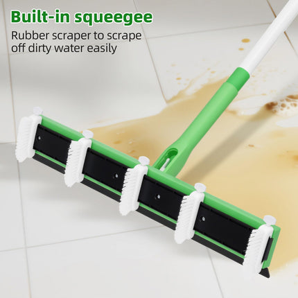 Zavrski Grout Cleaner Brush with 66'' Long Handle Stiff Bristle Grout Scrub Brush Crevice Cleaning Brush for Shower, Bathroom, Kitchen, Tile Floor, Wall and Ceiling (6 Brush Heads)