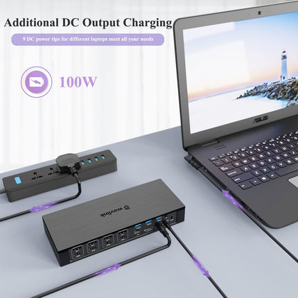 WAVLINK 20-in-1 USB-C Quad 4K Universal Docking Station for MacBook and Windows with 100W Power Delivery, Dual 5K@60Hz Dock with 4xDisplayPort & HDMI, 10Gbps USB 3.1-A & C, SD/TF Slot, 3xUSB 3.0-A