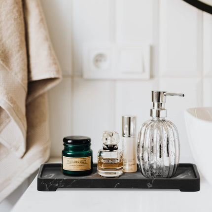 Suanti Bathroom Sink Vanity Tray (Black, Small)