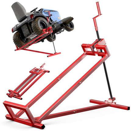 VOUNOT Ride on Lawn Mower Lift Jack, Telescopic Maintenance Jack for Lawn mowers and Garden Tractors, Weight Capacity 880 Lbs, Red #C5