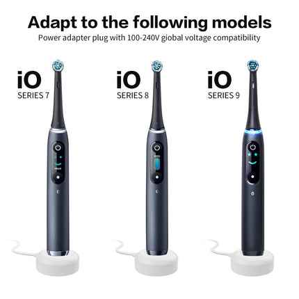 Genuine Philips  Magnetic Charger for Oral-B iO Series 7/8/9 Electric Toothbrush,Replacement Charging Base Compatible with Braun Oral-B iO Electric Toothbrush,Travel Charger Base Model 3768 (2-hole power plug)