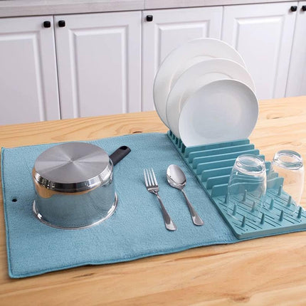 Multifunctional Kitchen Dish Drainer Rack, Absorbent Drain Pad, Heat Insulation, Detachable and Foldable Cloth for Home Use
