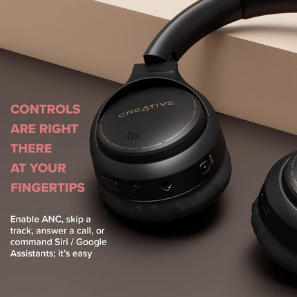 Creative Zen Hybrid Bluetooth Wireless Over-Ear Headphones Black