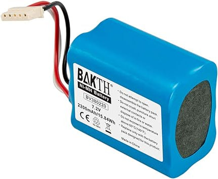 BAKTH Real Capacity 2200mAh 7.2V NiMH Battery Compatible with Braava 380T, Braava 380, Mint Plus 5200, 5200C
