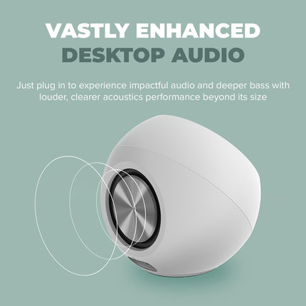 Creative Pebble Pro Minimalist 2.0 USB-C Computer Speakers- White