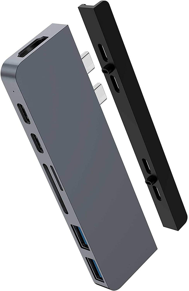 HyperDrive Duo 7-in-2 Hub - USB-C for MacBook Pro/Air - (HD28C-Gray)