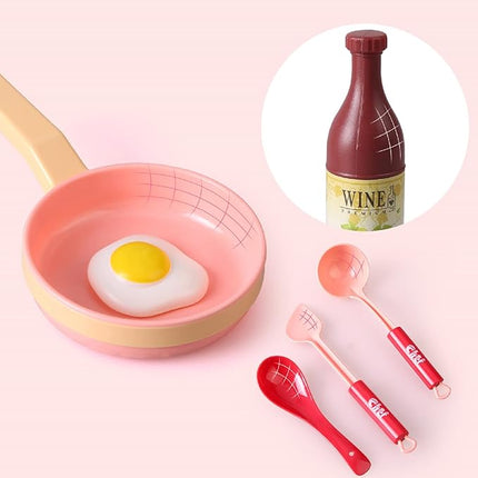 28 PCS Kids Kitchen Toy with Foods,Pretend Cooking Set for Children,Cookware Playset with Pots,Pans,Cooking Utensils and Food Accessories,Educational Gifts T50