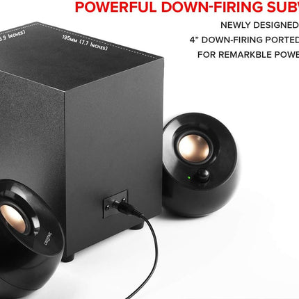 Creative Pebble Plus 2.1 USB-Powered Desktop Speakers with Powerful Down-Firing Subwoofer