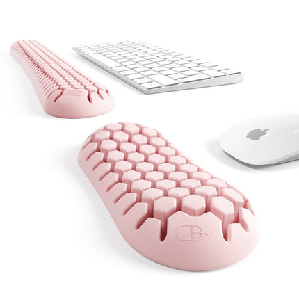 Lzetguya Honeycomb Soft Silicone Ergonomic Wrist Mouse Support Pad relieves Wrist Pain, Suitable for Offices, Homes, Games, Pink