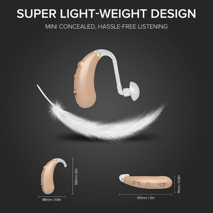 Coniler Hearing Aids Rechargeable, Intelligent Volume Memory Digital Hearing Amplifier for Seniors and adults (2 pc)