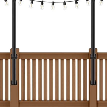 Beizelte 2PACK 4FT String Freestanding Outdoor Light Poles with Fixing Clips and Suspended Base