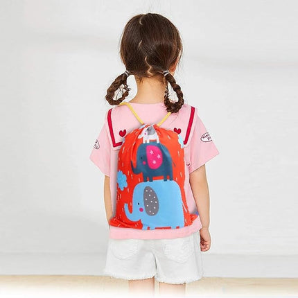 12 PCS Kids Party Favor Bags for Birthday Party Gift Drawstring Goody Package with Cartoon Animal T19