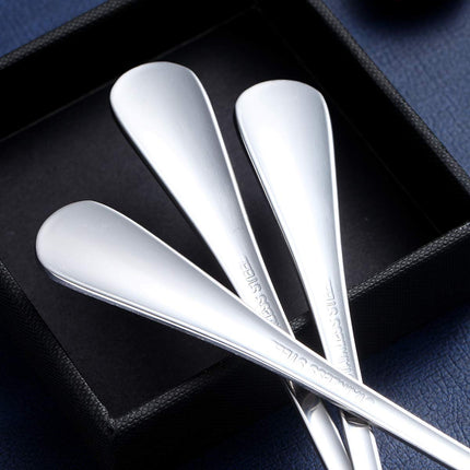 Berglander Set of 12, Stainless Steel Shiny Polish Tea Spoons Silverware, Tea Spoon Small Dessert Spoon 6.5" Teaspoons Dishwasher Safe