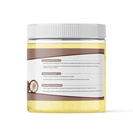 Yogti All Natural Infused with Coconut Oil, Exfoliates & Moisturizes, Deep Cleansing Shea Butter Sugar Body Scrub - 454g