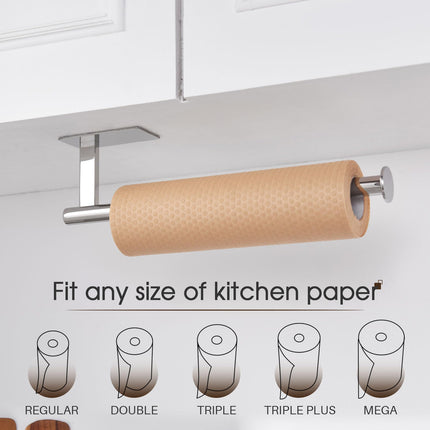 AONEON Self-Adhesive Bar Under Cabinet Paper Towel Holder for Kitchen