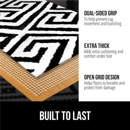 Kenton Grey Non Slip Rug Pads - Rug Mats Gripper for Under Hardwood Floors Protector Mat