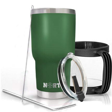 North 30oz Hot or Cold Stainless Steel Vacuum Insulated 5-Piece Tumbler Set Travel Mug