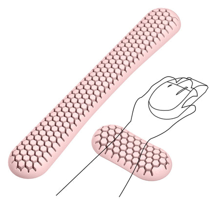 Lzetguya Honeycomb Soft Silicone Ergonomic Wrist Mouse Support Pad relieves Wrist Pain, Suitable for Offices, Homes, Games, Pink