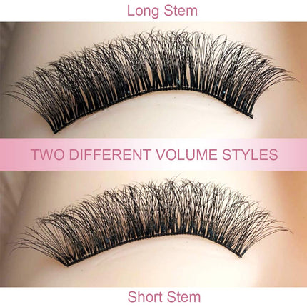 PRO LASH BEAUTY Pre Made Fan Eyelash Extensions 3D-C-0.07-14mm Short Stem Eyelash Extension Pre Fanned Russian Volume Lashes 0.07 0.10 Lash Extensions (3D-C-0.07-14)