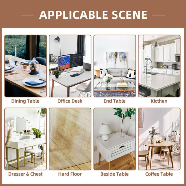 Warmstar 24x48" 1.5mm thick Clear PVC Rectangle Cover Protector Mat for Kitchen, Dresser, Dining Table, Desk X003Q81T0Z