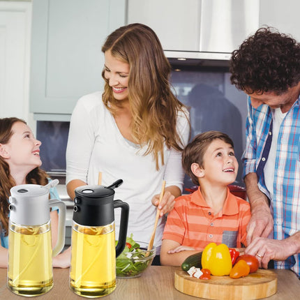 TINMIX 2-in-1 Glass Oil Sprayer and Dispenser for Cooking, 500ml