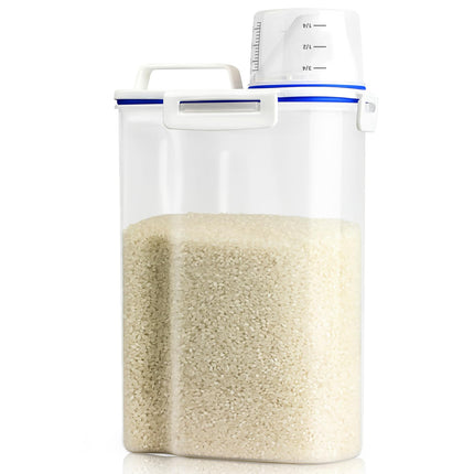 Viretec 1PC BPA Free Clear Plastic Rice Storage 3 to 5LBS  Dry Food Airtight Container, Multi-Use for Pet Dog Cat Food Canister etc
