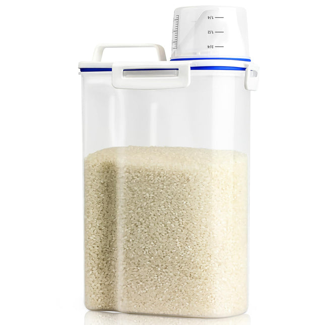 Viretec 1PC BPA Free Clear Plastic Rice Storage 3 to 5LBS  Dry Food Airtight Container, Multi-Use for Pet Dog Cat Food Canister etc