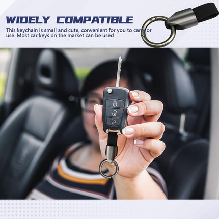 Wedcool  Universal Leather Car Key Fob Keychains with Quick-Release Elastic Clasp, BLACK