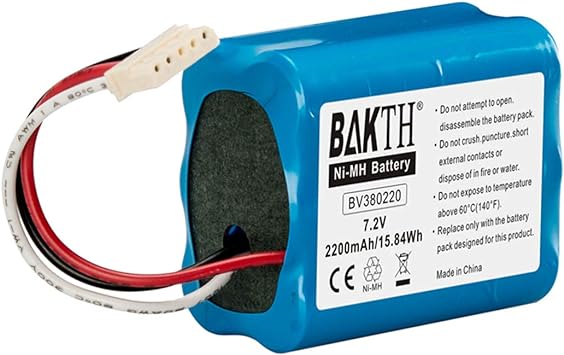 BAKTH Real Capacity 2200mAh 7.2V NiMH Battery Compatible with Braava 380T, Braava 380, Mint Plus 5200, 5200C