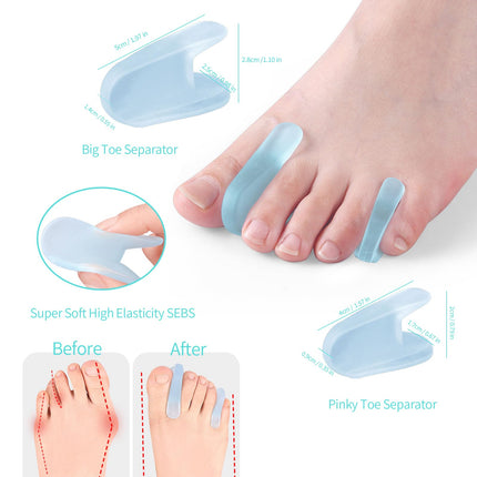 XREKNOi Bunion Corrector Sleeve Socks with Big Toe Separators and Pinky Separators Pack for Men and Women Non-Slip Big Toe Straightener Big Toe Alignment Bunion Toe Relief Pain (Khaki, Small)