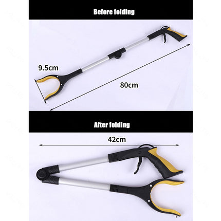 1 Pack Grabber Reacher Tool, 32 Inch Extra Long Foldable Pick Up Stick with Strong Grip Magnetic, Lightweight Trash Picker Claw Reacher Grabber Tool Elderly Reaching,Orange