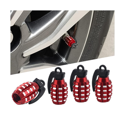 TSUGAMI 4PCS Aluminum Corrosion Resistant Vehicle Tyre Valve Stem Car Covers, Airproof Seal Heavy-Duty Automotive Exterior Protection, Universal for SUVs, Trucks, RVs