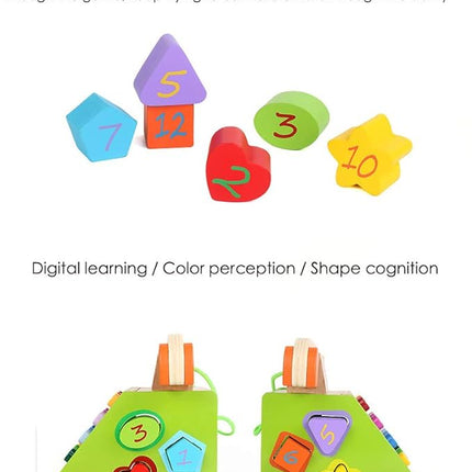 Wooden Artificial Telephone Child Early Childhood Education Puzzle Baby Shape Digital Cognitive Toy T122