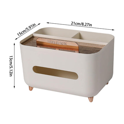 Tissue Box Organizer Cover for Storage Napkin Facial Tissue Holder Desktop Organizer with Stationery Pen Remote Control Decorative Box Tissue Box for Home Office Restaurant Car (A)