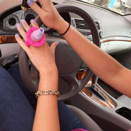TCBWFY 4 Pack Ring Wearable Anti-Spill Nail Polish Bottle Holder Soft Flexible Silicone