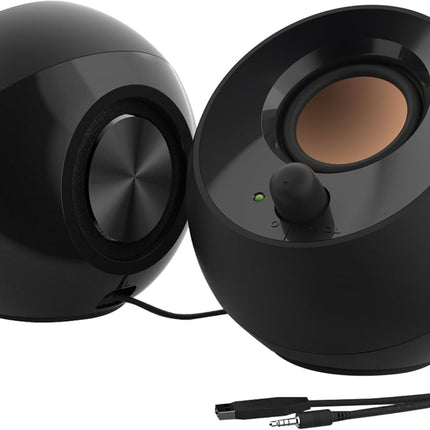 Creative Pebble 2.0 USB-Powered Desktop Speakers with Far-Field Drivers and Passive Radiators for PCs and Laptops