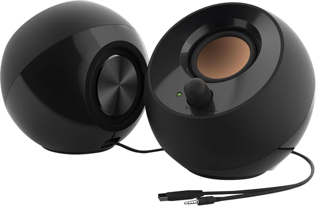Creative Pebble 2.0 USB-Powered Desktop Speakers with Far-Field Drivers and Passive Radiators for PCs and Laptops