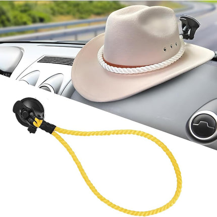 TSUGAMI Hat Mounts for Car, Vehicles Cowboy Hat Handmade Rope Holder Rack with Suction Cup for Dash Seat, Automotive Interior Hanger Accessories, Universal for SUV, Truck, RV